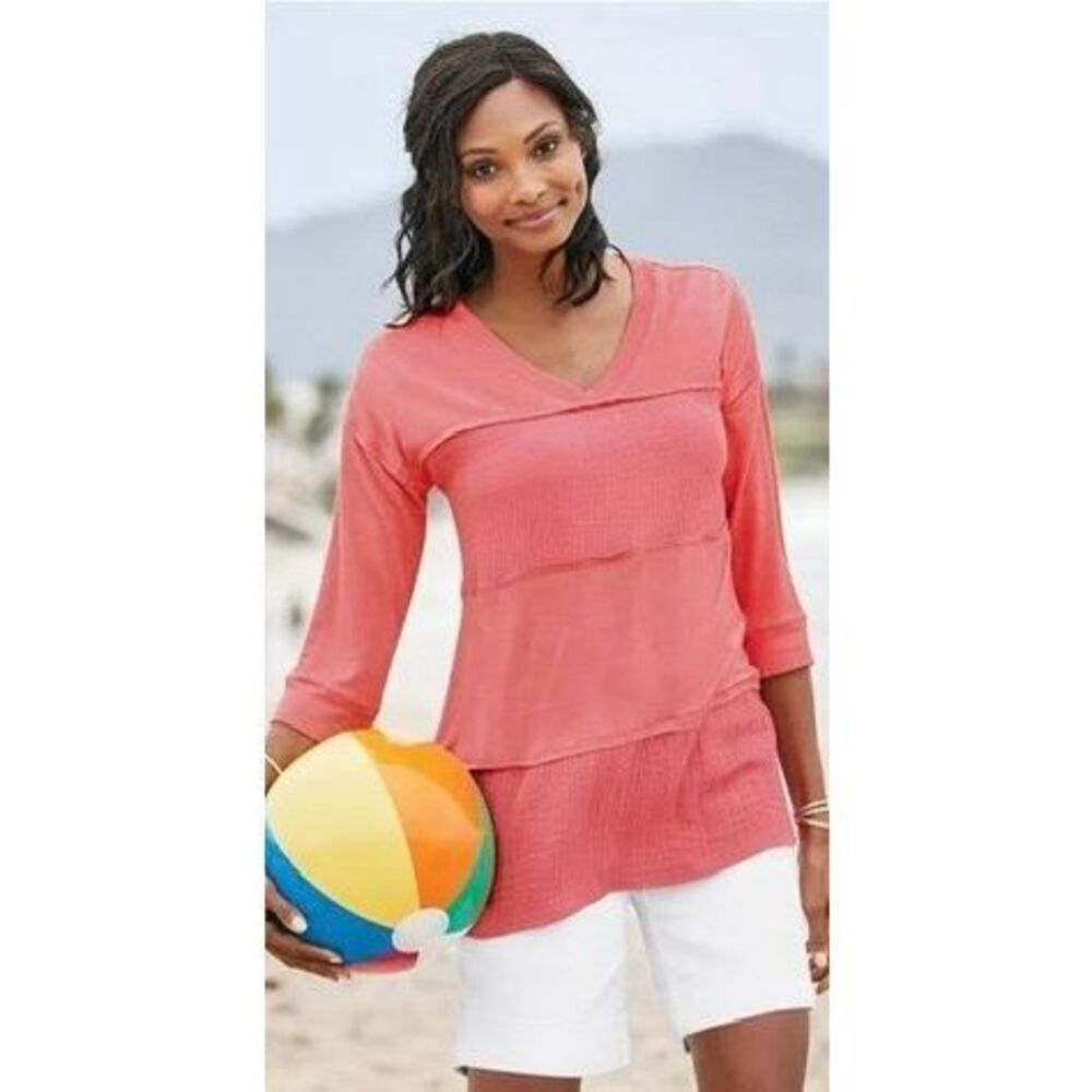 ✨Soft Surroundings Lulu Women’s Coral Sz Medium Top✨